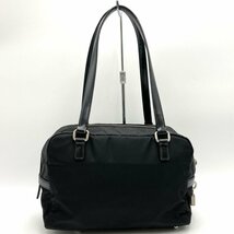 美品 PRADA プラダ トートバッグ ショルダーバッグ 肩掛け バッグ ロゴ マーク ブラック 黒 ナイロン レザー レディース BR3150 USED_画像2