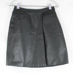 [USED] FENDI Fendi reversible LAP skirt skirt black leather / nylon / cotton 
