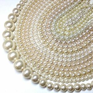 ［パールネックレス10点おまとめ］n 重量約394.5g 真珠 貝パール イミテーション pearl necklace accessory silver CE0