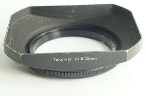 209『送料無料 並品』TAKUMAR 20mm F4.5 用 PENTAX M42マウント アサヒペンタックス 金属製角型レンズフード