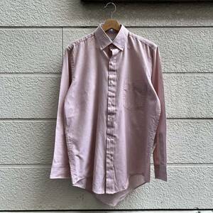 80s USA製 ボタンダウンシャツ 長袖シャツ ピンク Arrow DOVER NATURAL BLEND アロー アメリカ製 古着 vintage ヴィンテージ 薄手