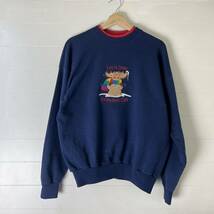 90s 00s USA古着 デザインスウェット トレーナー ネイビー 刺繍 紺色 M&C Sportswear アメリカ古着 vintage ヴィンテージ Lサイズ_画像2