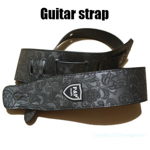  new goods guitar strap silver gray series botanikaruA lock ROCK punk PUNK metal METAL electric guitar base akogiLS-0012