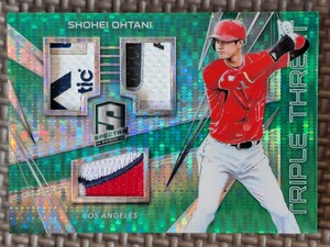 2018 Panini Chronicles Spectra #TTM-SO SHOHEI OHTANI RC 4/5 Triple Threat Green Prizm Los Angeles Angels