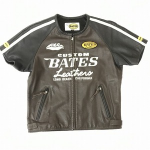 BATES ベイツ 半袖ジャケット ライダース メッシュ サイズM レザー