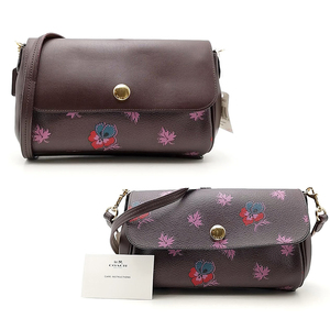 送料無料 超美品 コーチ COACH ショルダーバッグ クラッチバッグ 鞄 F12012 2WAY 花柄 レディース