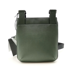 送料無料 超美品 エンポリオアルマーニ ショルダーバッグ 鞄 Y4M185 Y154J 83199 レザー 緑系 黒系 メンズの画像2
