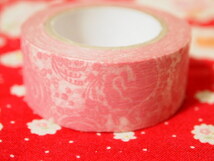 現品限り　マスキングテープ　花綱にかこまれて　ピンク　みはに工房　倉敷意匠計画室_画像2