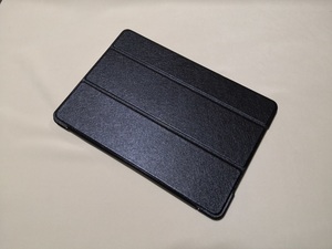 (薄型 軽量) iPad Air3/Pro10.5 共用 ブラック レザー スマートケース スタンド機能、オートスリープ機能付き　