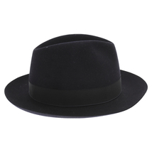 Borsalino ボルサリーノ センターデント ビーバーファー フェルトハット 中折れハット 帽子 ブラック 400001_画像2