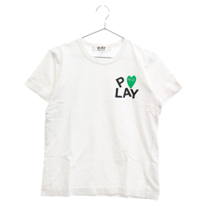 PLAY COMME des GARCONS プレイコムデギャルソン ハートロゴ 半袖Tシャツ ホワイト/グリーン AZ-T049 AD2007