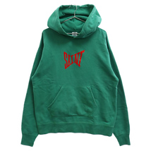 SAINT MICHAEL セントマイケル 22SS LOGO HOODIE SM-S22-0000-044 フロントロゴプリントプルオーバーパーカー グリーン_画像1