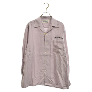 WACKO MARIA ワコマリア 23AW 50'S OPEN COLLAR SHIRT ロゴ刺繍オープンカラー長袖シャツ パープル 23FW-WMS-OC10