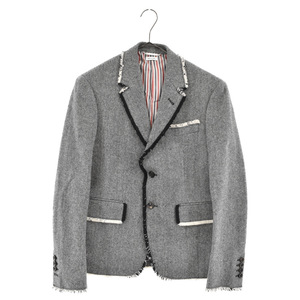 THOM BROWNE トムブラウン 14AW ウールへリンボーン 2Bシングルテーラードジャケット グレー ツイード