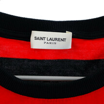 SAINT LAURENT PARIS サンローランパリ 13SS ボーダー クルーネック 半袖Tシャツ カットソー ブラック/レッド 316153 Y1LWS_画像4