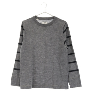 VISVIM ヴィスヴィム 16SS STRIPES CREWNECK SWEATER 0116205015001 アームストライプニットセーター