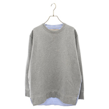 Casely-Hayford ケイスリーヘイフォード Docking Crewneck Sweatshirt シャツドッキング クルーネックスウェットトレーナー グレー/ブルー_画像1