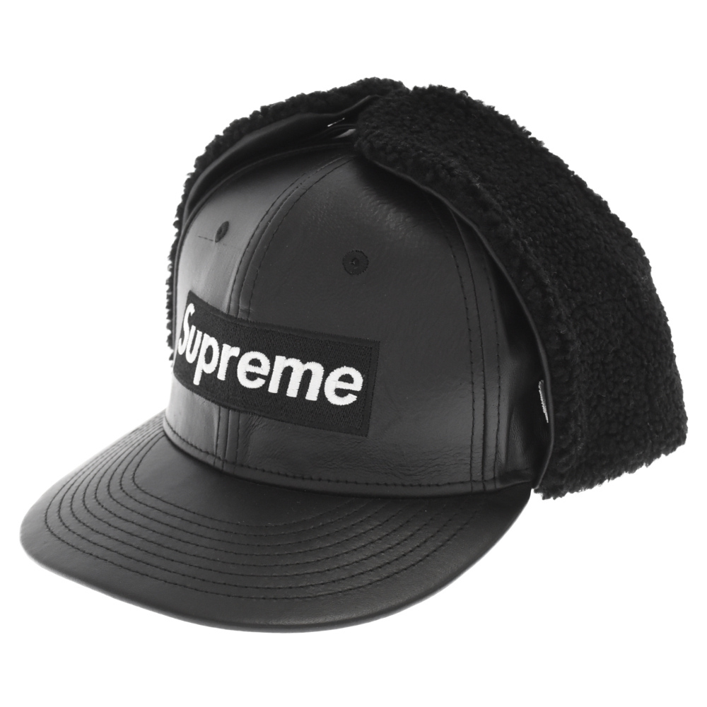 希少. Supreme 08 aw Earflap cap キルティング black s/m シュプリーム-