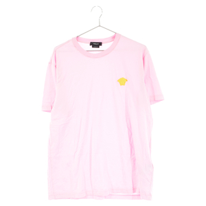 VERSACE ヴェルサーチ サイドブランドロゴ半袖シャツ コットンTシャツ ピンク A89289 A228806