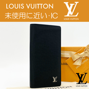 【極上美品】ルイヴィトン LOUIS VUITTON ポルトフォイユ・ブラザ タイガ M30285 ノワール ブラック ICチップ RFID 送料無料 送料込み