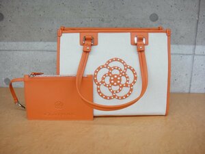 5A401RT[ genuine article guarantee ] CLATHAS Clathas pa- Lee pouch attaching tote bag shoulder bag orange turtle rear unused goods 