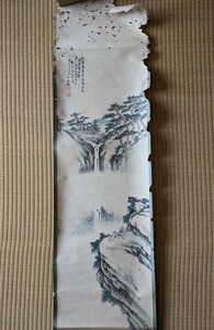 Art hand Auction 3839 नोरियोशी ताकाको द्वारा निर्मित झरना देखते हुए चीनी पेंटिंग, हाथ से पेंट किया हुआ, कागज की किताब, कागज बॉक्स, चित्रकारी, जापानी चित्रकला, परिदृश्य, हवा और चाँद