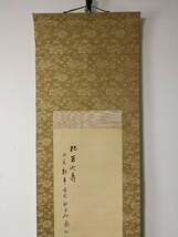 3792 【真作】安南竹柁　菊の図　延寿図　掛軸　肉筆　絹本　布表装　共箱_画像6