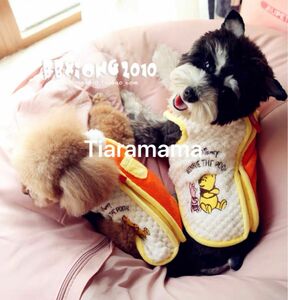 【価格相談不可】犬服とっても可愛いおしゃれくまちゃん模様のベスト秋冬　犬服　をご紹介　防寒着 ドッグウェア ペット服 