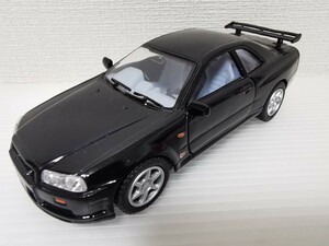 送料300円〜★希少品★ 日産 SKYLINE 1/32 KiNSMART ミニカー プルバックカー キンスマート 黒 ブラック NISSAN スカイライン