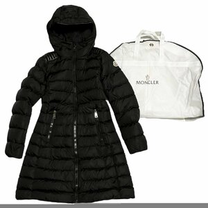 MONCLER モンクレール 国内正規品 タレヴ ロングダウンコート Aライン フード ガーメント ナイロン ブラック レディース サイズ2