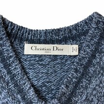 Dior ディオール ニットベスト ウール カシミヤ ブルー系 サイズ34(F) 国内正規品_画像4