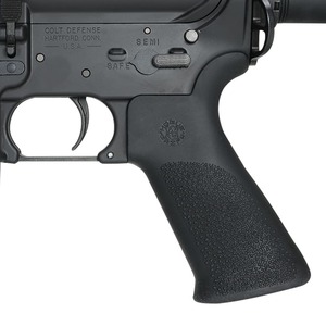 {MIL} HOGUE (ホーグ) AR-15用 ビーバーテイルラバーグリップ フィンガーグルーブ無 BK (ブラック/黒) (#15030) (20150223)