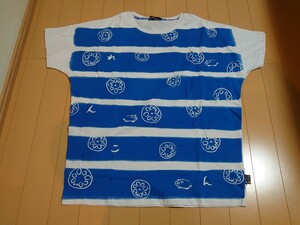 ドラッグストアーズ　半袖ボーダー Tシャツ　3 大きいサイズ　新品未使用自宅保管　肩幅ラグラン脇下114丈63センチ　白青