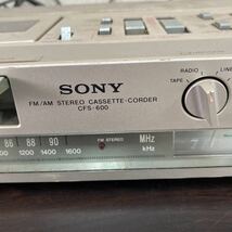 通電確認のみ　ジャンク扱い　現状渡し　長期保管品　SONY FM/AM ステレオ　カセットデッキ CFS-600_画像3