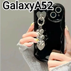 GalaxyA52 ケース　ブラック　黒　ウェーブフレーム　なみなみ　匿名配送