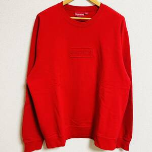 Supreme Cutout Box Logo Crewneck Red XL 20ss 2020年 赤 レッド カットアウト ボックスロゴ クルーネック トレーナー スウェット 胸ロゴ