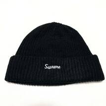 Supreme Loose Gauge Beanie Black White Free 16aw 2016年 黒 白 ブラック ホワイト ルーズ ゲージ カフ ビーニー ニット スクリプトロゴ_画像1