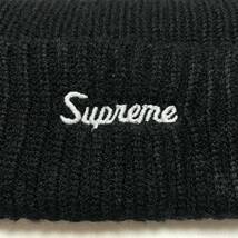 Supreme Loose Gauge Beanie Black White Free 16aw 2016年 黒 白 ブラック ホワイト ルーズ ゲージ カフ ビーニー ニット スクリプトロゴ_画像3