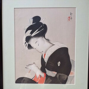 [ copy ] Kikuchi . month small spring woodblock print 