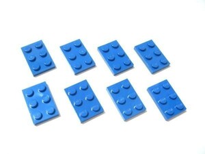 凸レゴ凸　%3021　2x3プレート（青）　8個