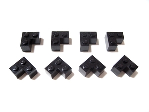 凸レゴ凸　%2357　2x2L字型ブロック（黒）　8個