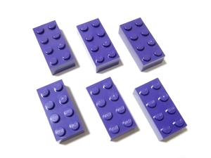 凸レゴ凸　%3001　2x4ブロック（濃紫）　6個