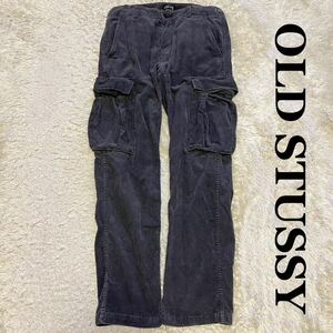 OLD STUSSY コーデュロイ カーゴパンツ ネイビー