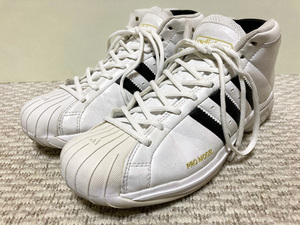 ♪2019年製 adidas PRO MODEL 2G アディダス プロモデル 2G US10.0 白/黒/金 簡単に清掃済みです FV8049♪