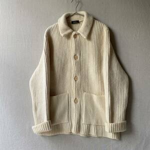 フランス製 90s A.P.C. ニット ジャケット / 生成り ホワイト ウール カーディガン ビンテージ K3-10089-91419