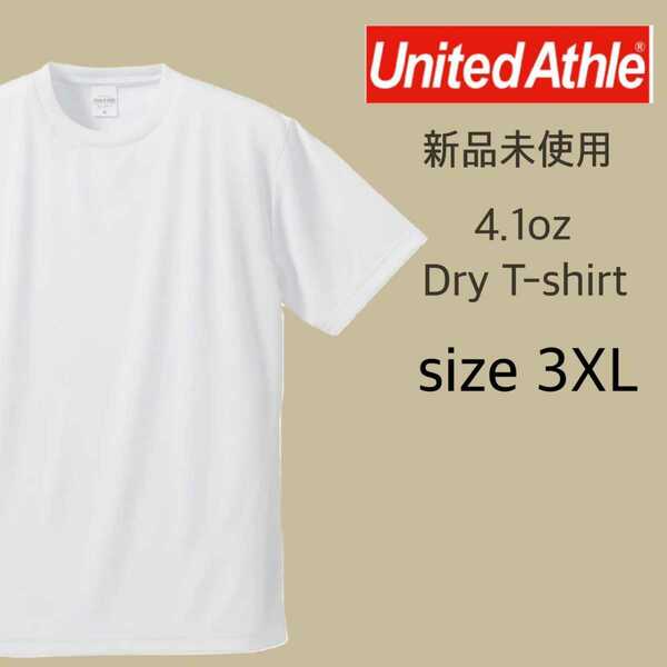 新品 ユナイテッドアスレ 4.1oz ドライアスレチック Tシャツ 白 XXXL 3XL United Athle 5900-01