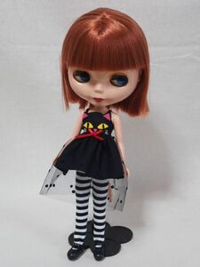 Doll Dressing*ハンドメイド ネオブライス サイズお洋服セット人形/アウトフィット/ハロウィン衣装/黒猫ワンピース/ドレス/タイツ/ドール服