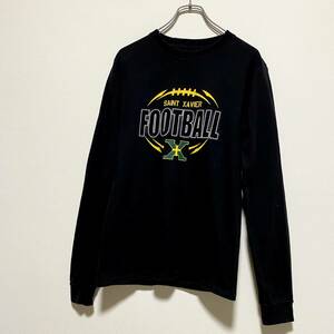 アメリカ古着　セント・ザビエル大学　カレッジプリント　長袖　Tシャツ　ロンT　Sサイズ　コットン　ブラック　【P497】