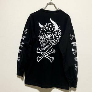 アメリカ古着　LURKING CLASS　スカル　般若　長袖　Ｔシャツ　ロンＴ　スケーター　ストリート　Ｍサイズ　【P502】