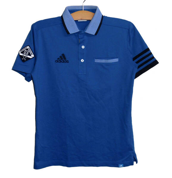 ☆テーラーメイド adidas GOLF アディダス 吸汗速乾ドライ T/C ポロシャツ Sサイズ ブルー